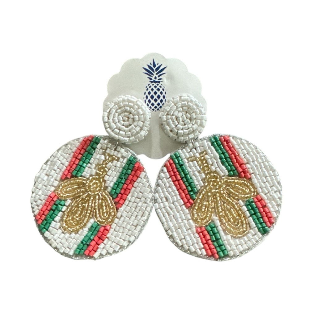 Beaded BumbleBee Bee Earrings